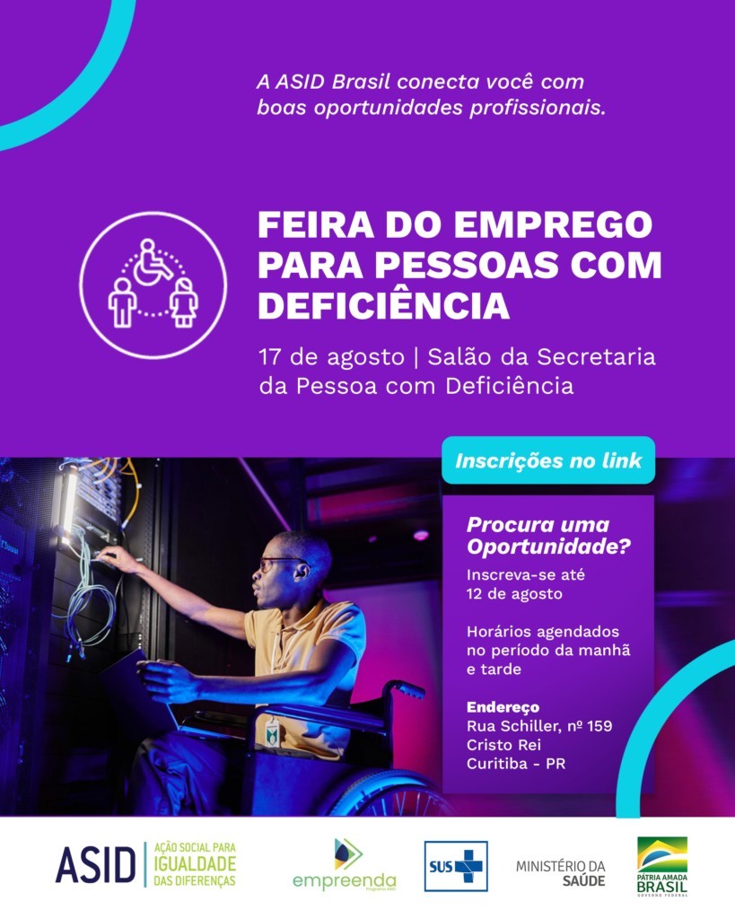 Banner feira do emprego para pessoas com deficiência.